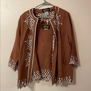 Brown Bob Mackie jacket and shirt set medium